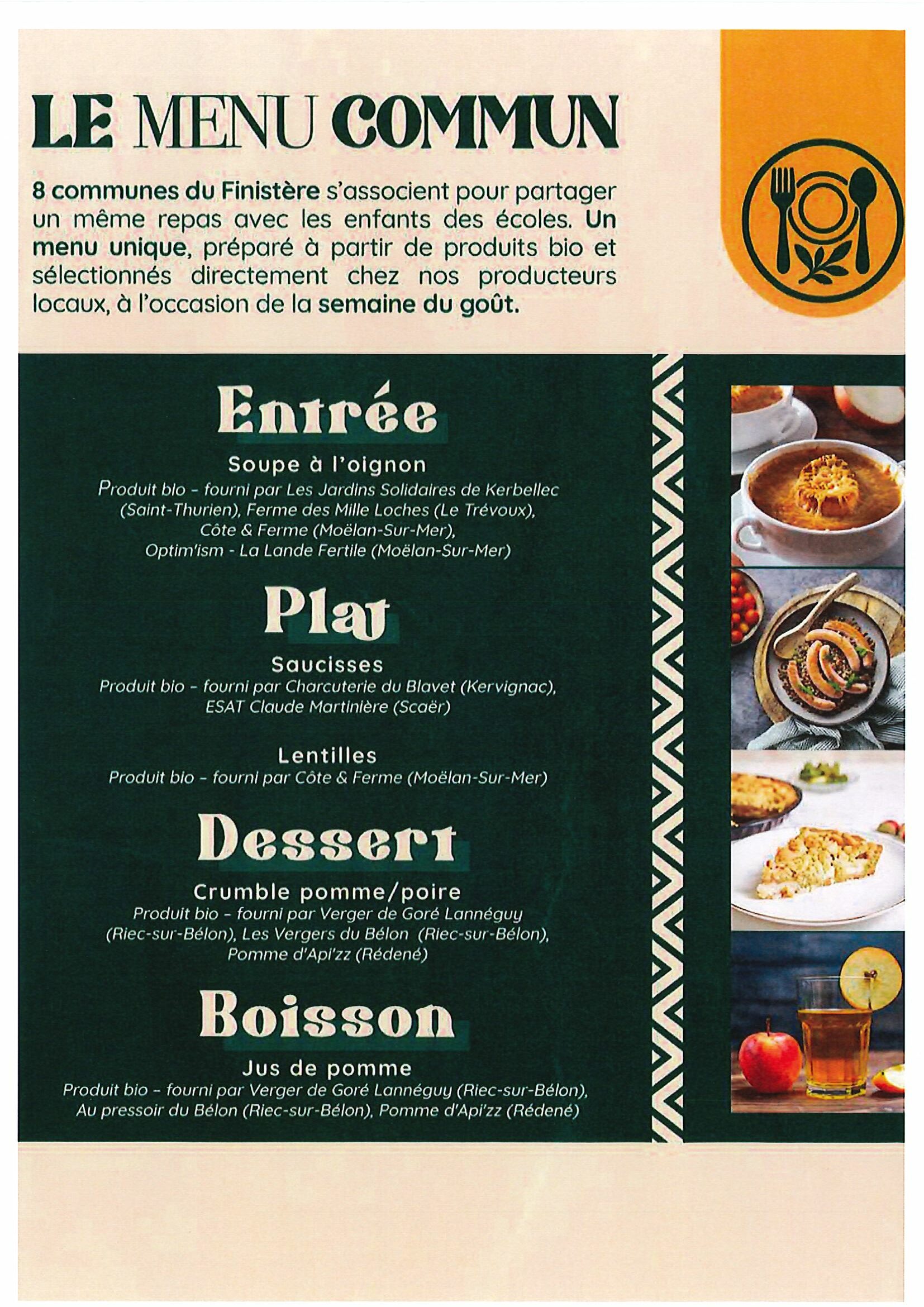 MENU COMMUN AU RESTAURANT SCOLAIRE