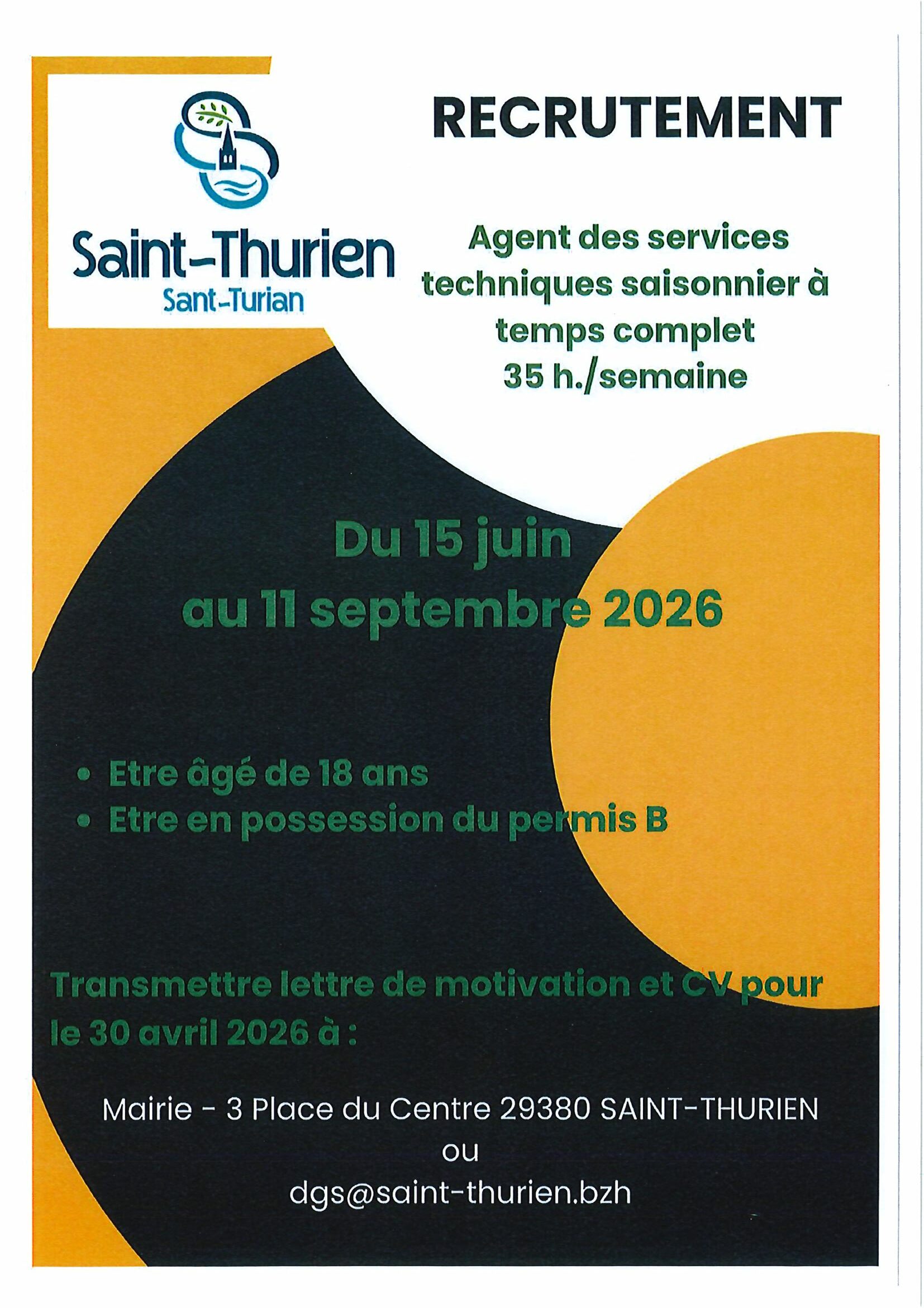 RECRUTEMENT SAISONNIER