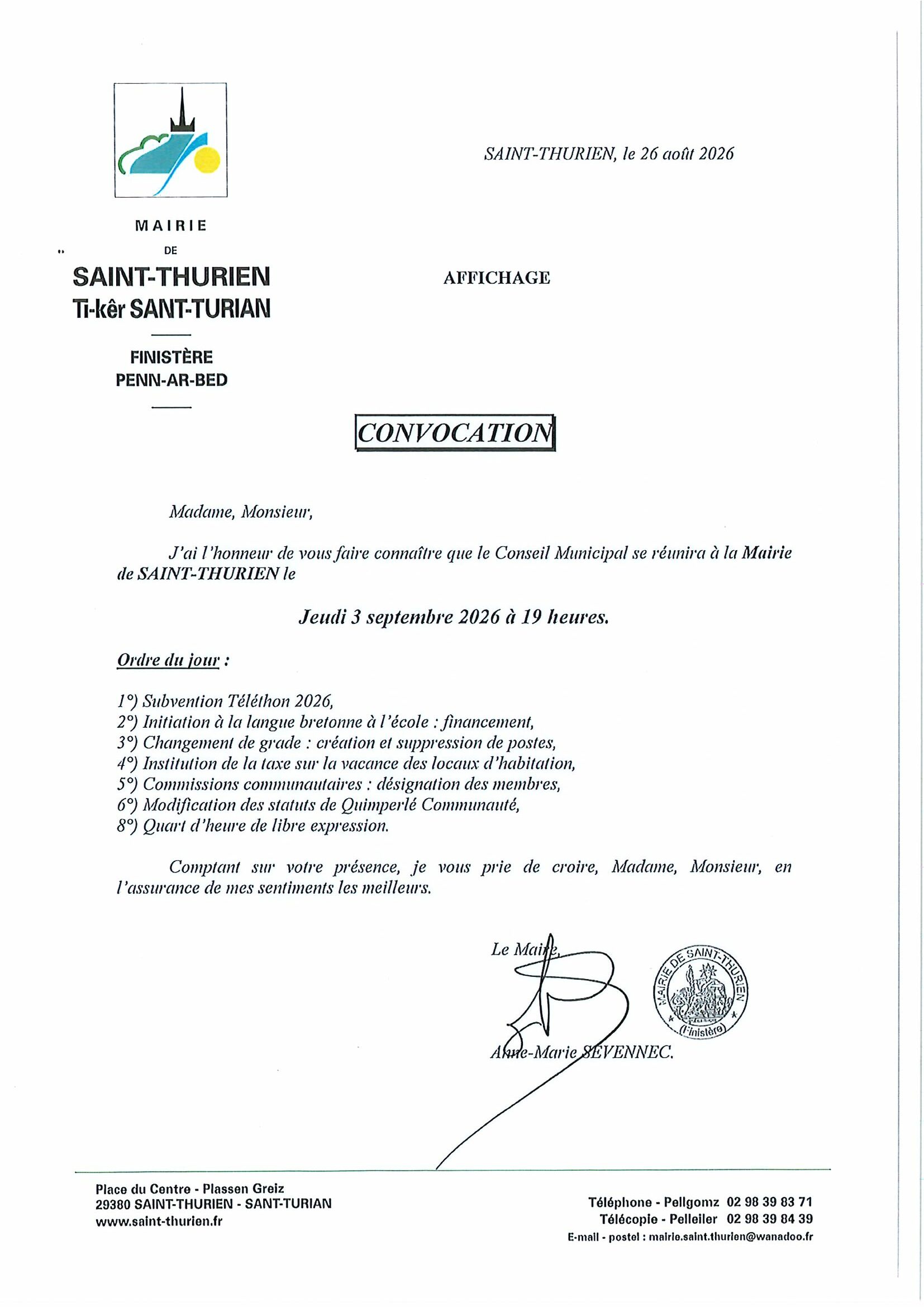 CONSEIL MUNICIPAL