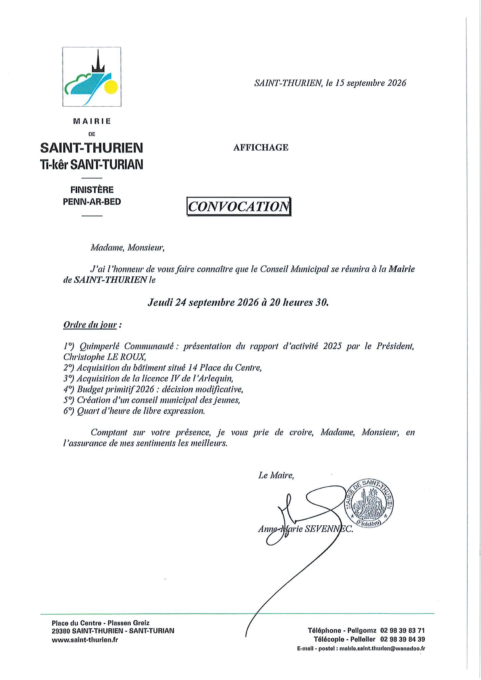 CONSEIL MUNICIPAL